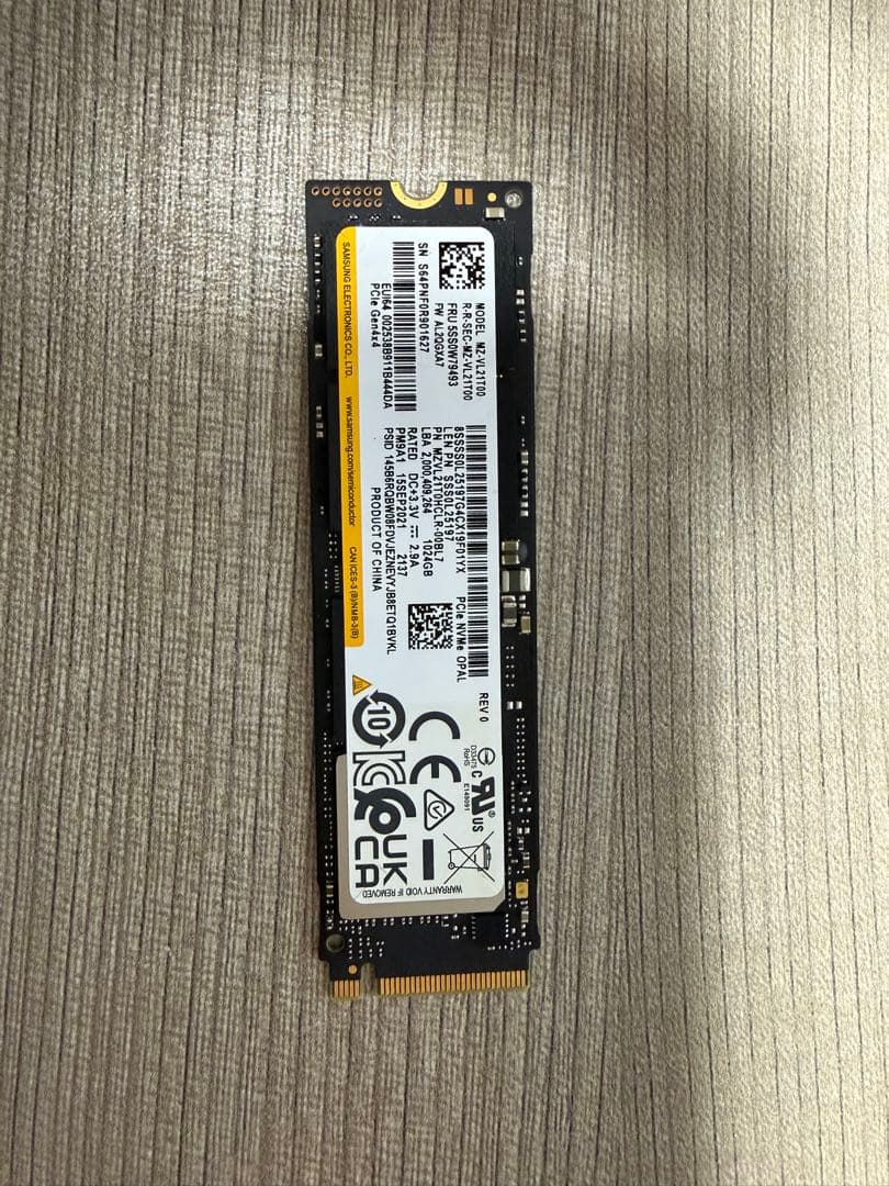 内蔵型SSD Samsung PM9A1 PCIe NVMe SSD 1TB
