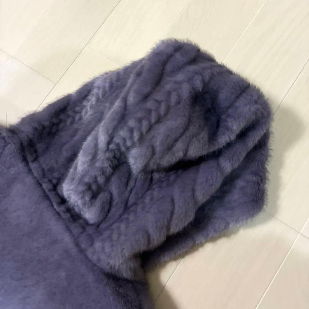 パープルファーパーカー裏地ムートン サイズM最終値下げ価格