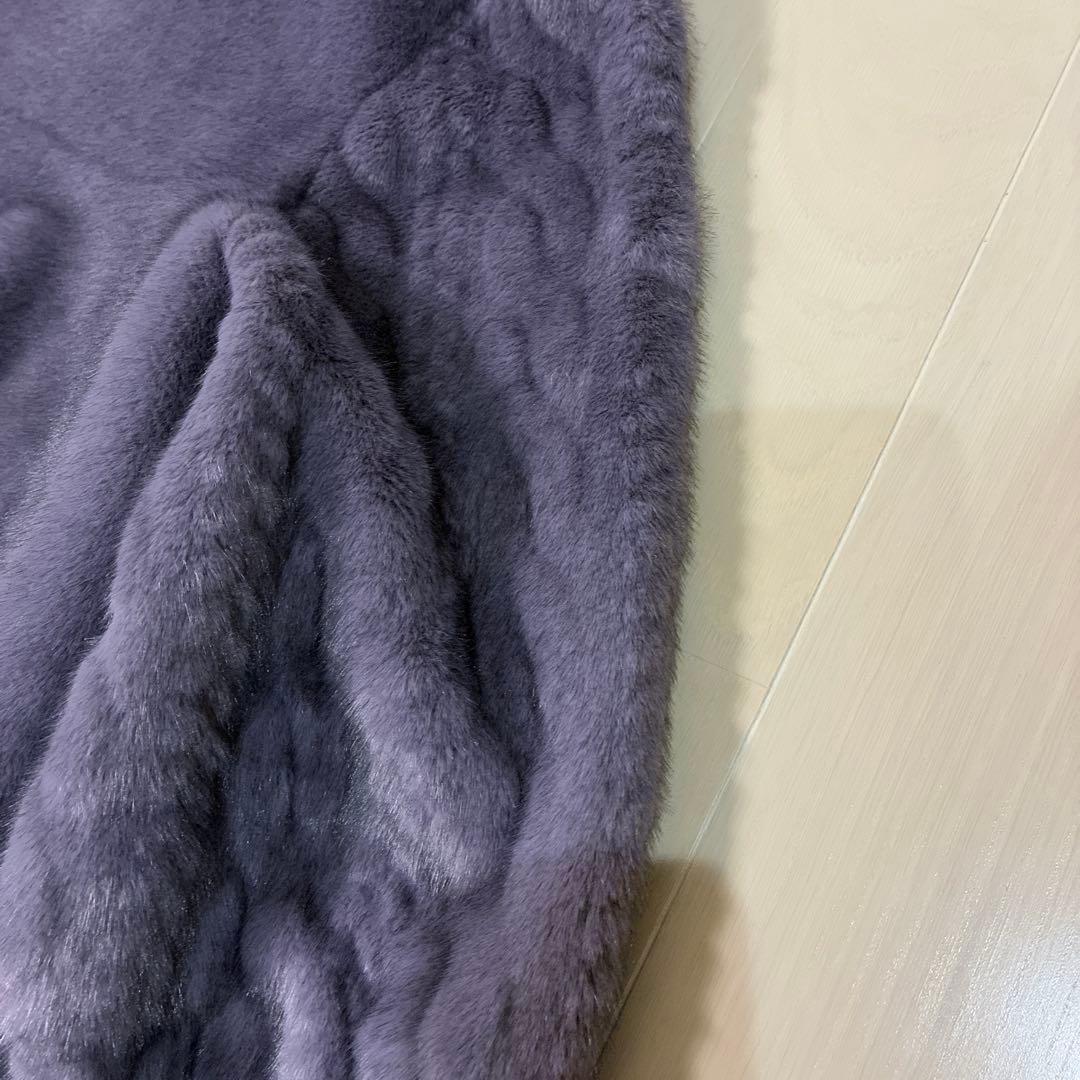 パープルファーパーカー裏地ムートン サイズM最終値下げ価格
