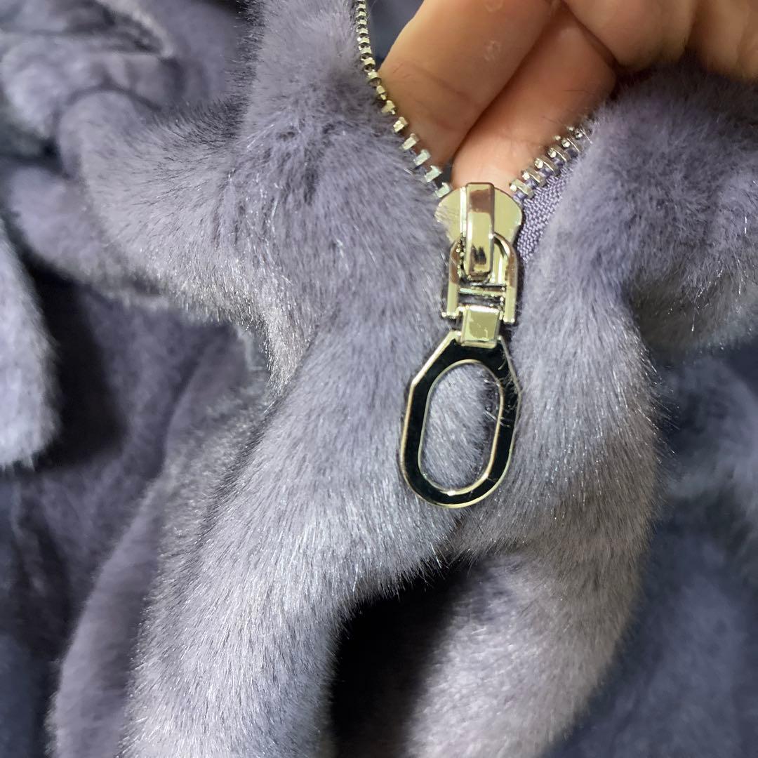 パープルファーパーカー裏地ムートン サイズM最終値下げ価格