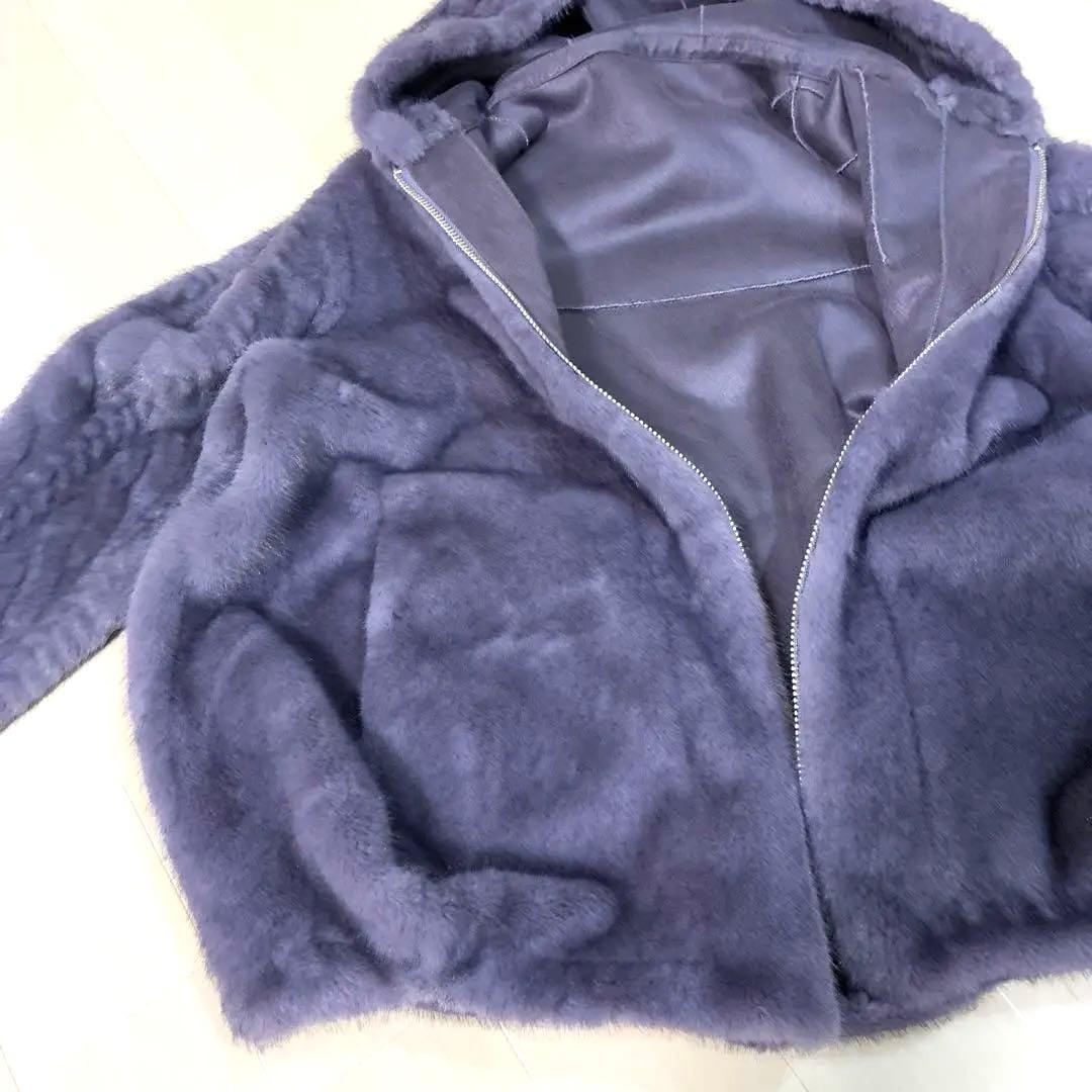 パープルファーパーカー裏地ムートン サイズM最終値下げ価格
