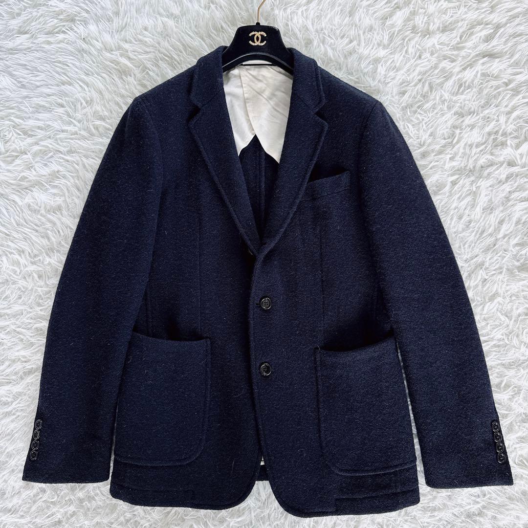 【BEAMS LIGHTS】ハリスツイード ジャケット ネイビー L 段返り