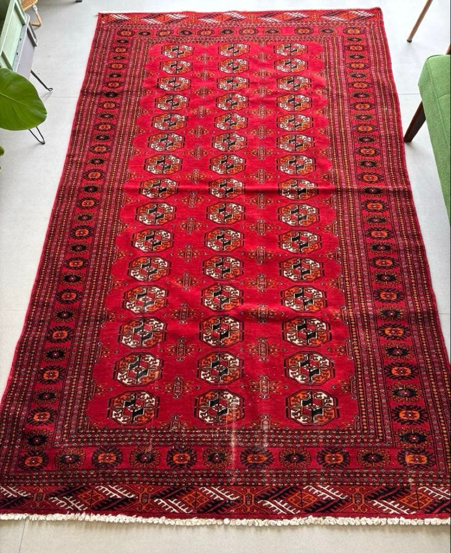 ヴィンテージ　パキスタンラグ 絨毯 トライバルラグ 手織り絨毯