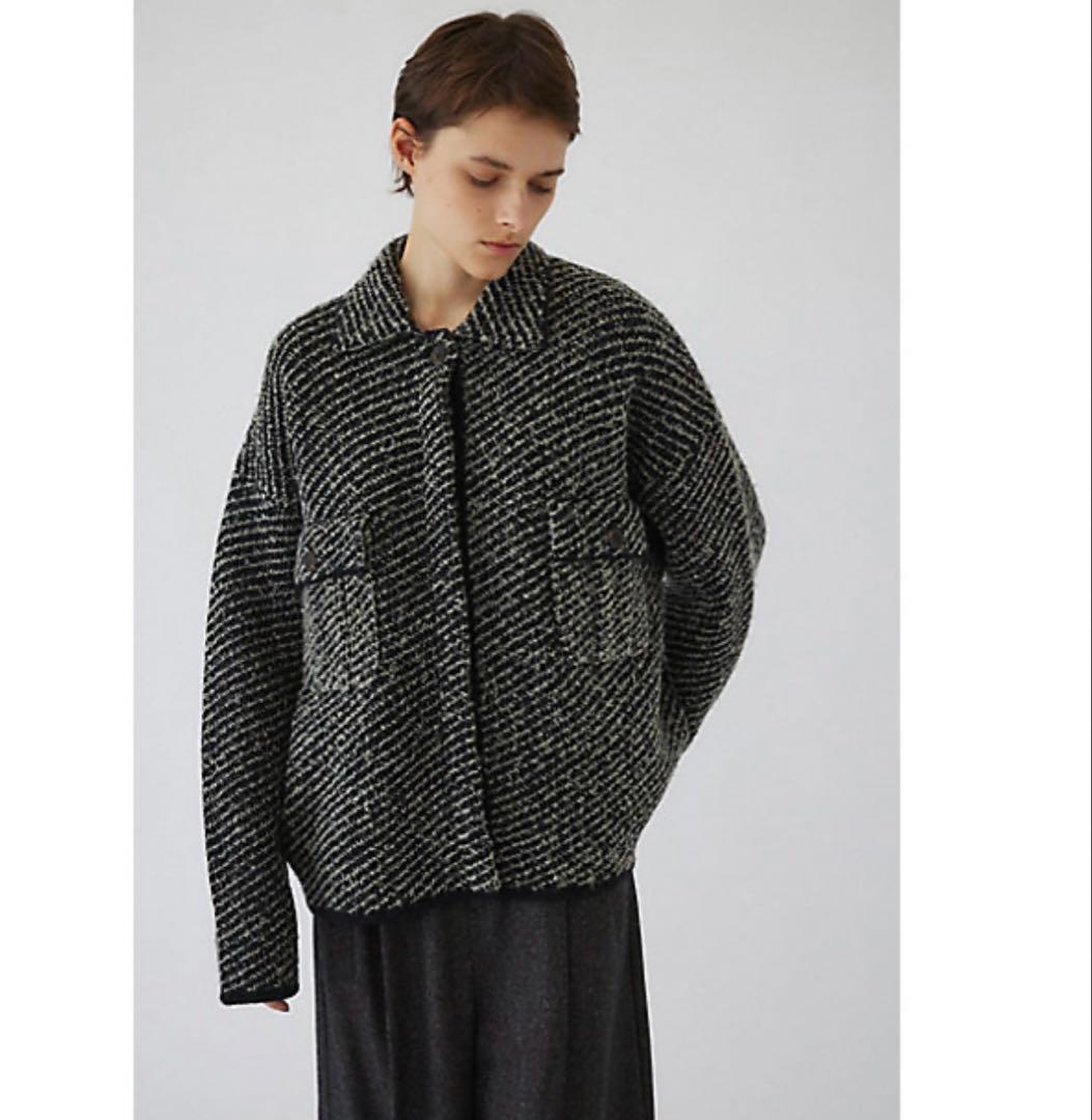 美品　RIM.ARK(リムアーク) ニットブルゾン　サイズフリー　ブラック