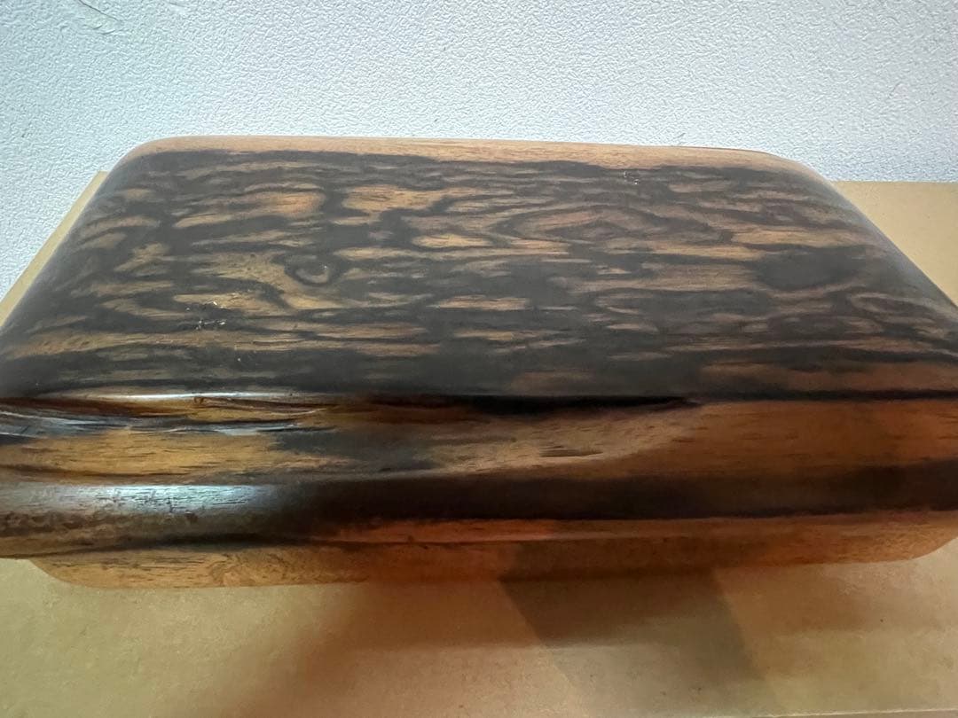 【希少・美品】黒柿 硯箱 書道具 平成元年購入品 木目美麗 共箱なし