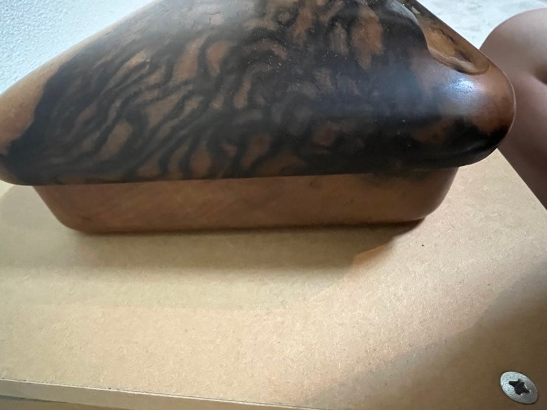 【希少・美品】黒柿 硯箱 書道具 平成元年購入品 木目美麗 共箱なし