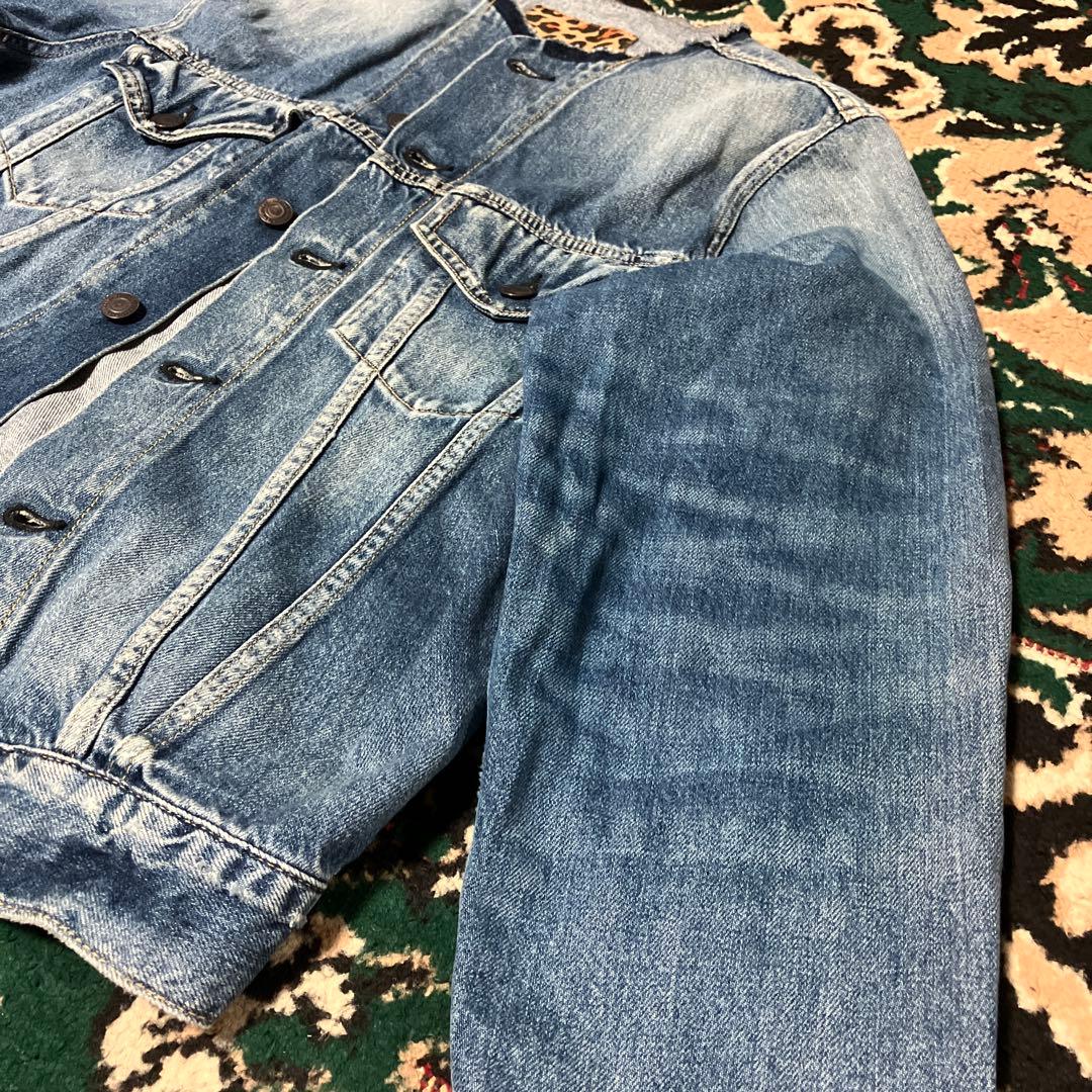 Whim Gazette ウィムガゼット　ノーカラー デニムジャケット　Gジャン