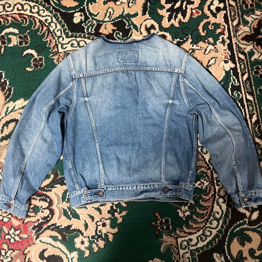 Whim Gazette ウィムガゼット　ノーカラー デニムジャケット　Gジャン