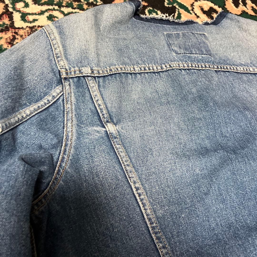 Whim Gazette ウィムガゼット　ノーカラー デニムジャケット　Gジャン