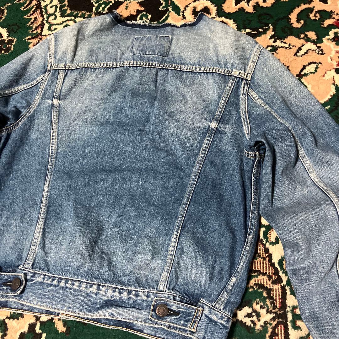 Whim Gazette ウィムガゼット　ノーカラー デニムジャケット　Gジャン