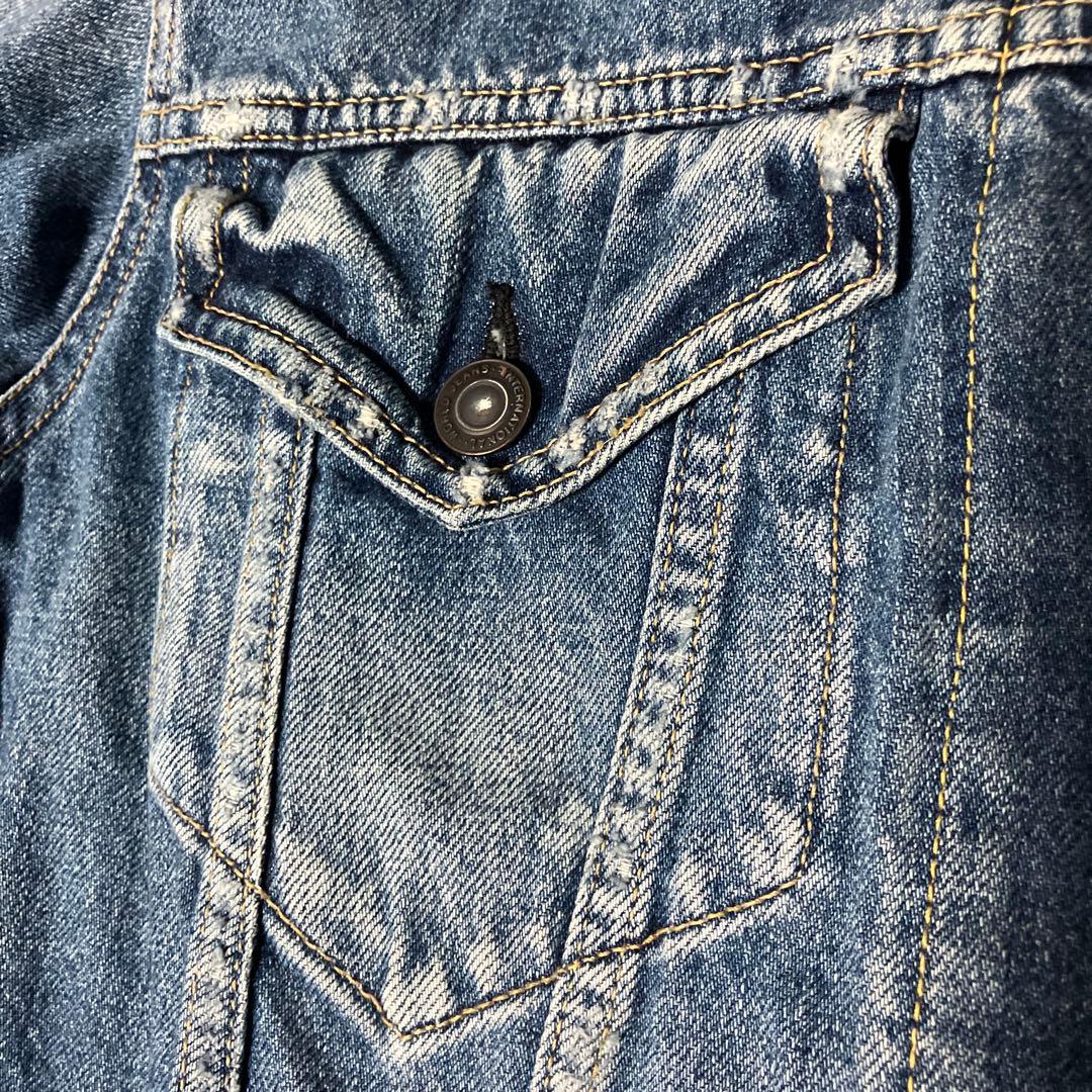 Whim Gazette ウィムガゼット　ノーカラー デニムジャケット　Gジャン