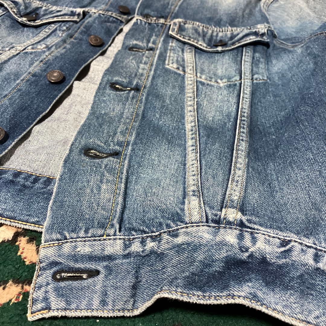 Whim Gazette ウィムガゼット　ノーカラー デニムジャケット　Gジャン