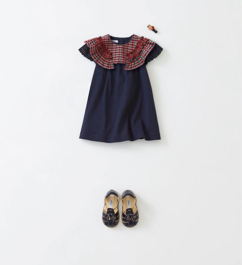 ファミリア　完売　再販無し　新品　付け襟　ファミリアチェック　親子コーデ　 M