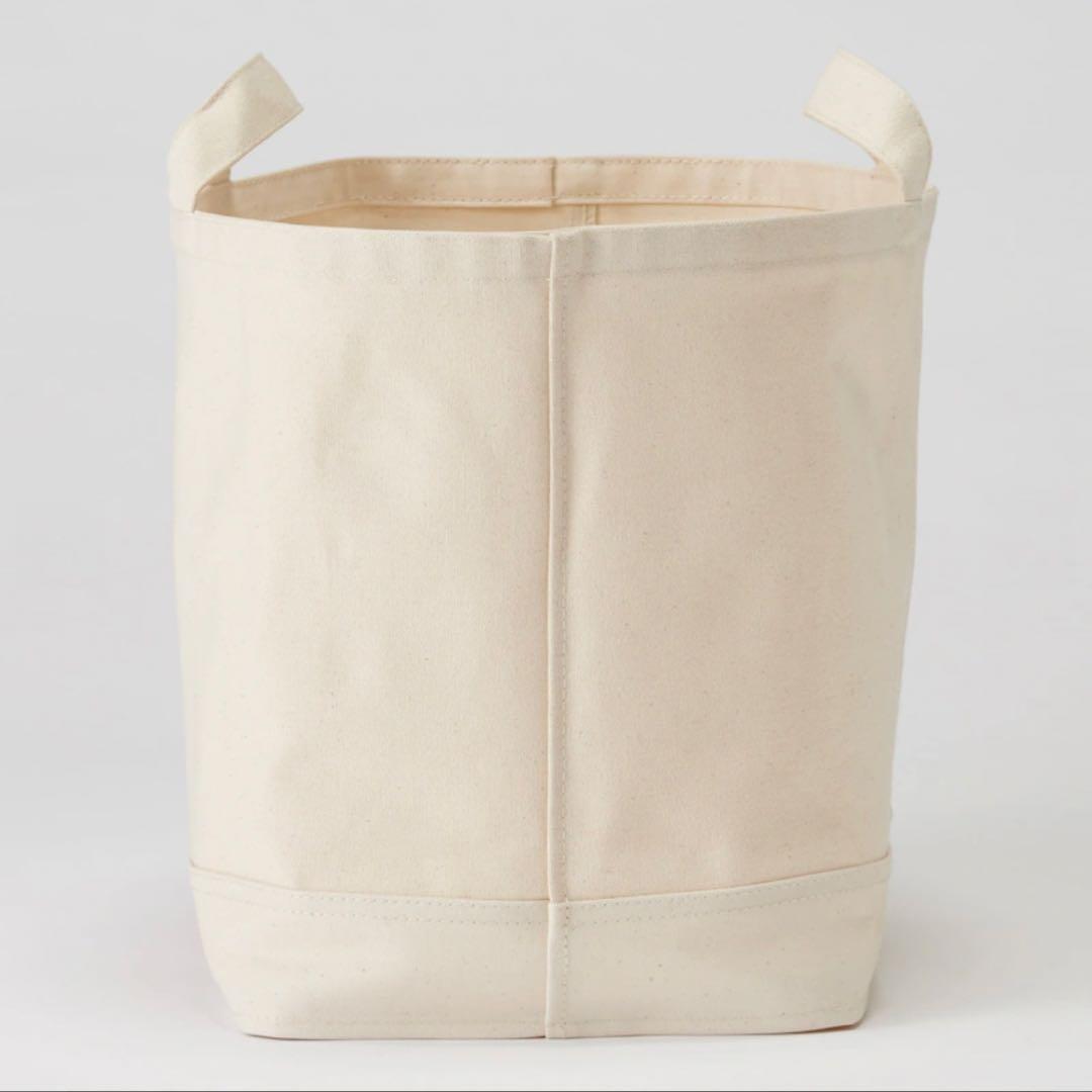 【廃盤品】無印良品　持ち手付き帆布長方形バスケット　深　2個セット