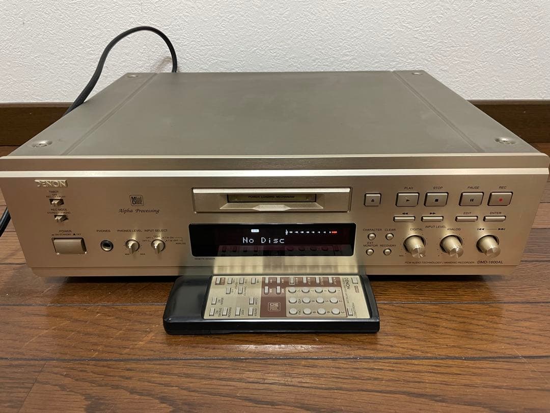 【美品、リモコン付き】DENON DMD-1600AL-N（MDレコーダー）