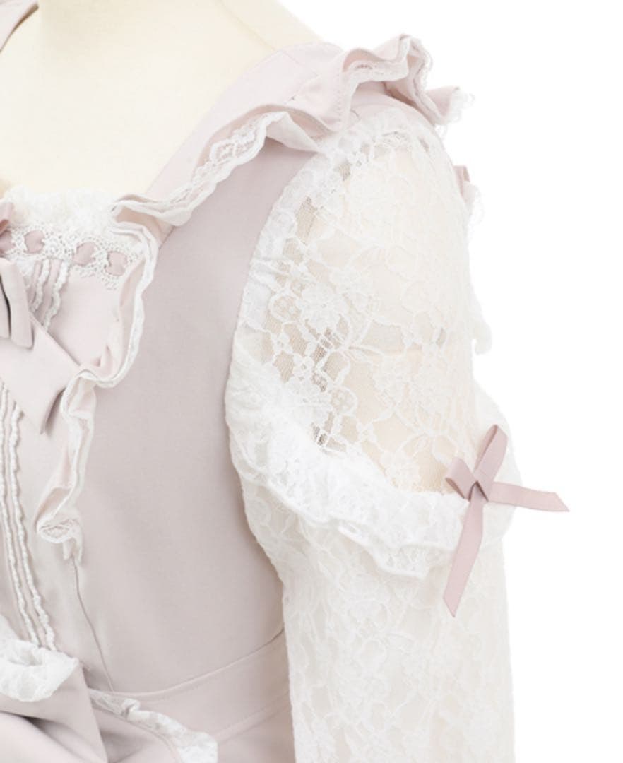 LIZLISA リズリサ ティアラリボンティアードワンピース ピンク