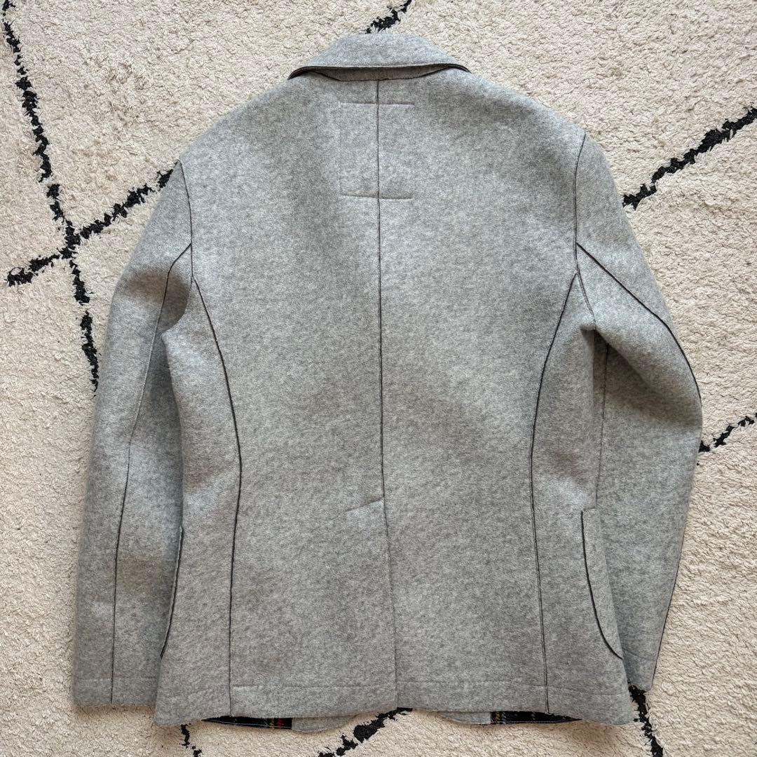 BOB テーラードジャケット　ボンディング　イタリア製　グレー　48サイズ