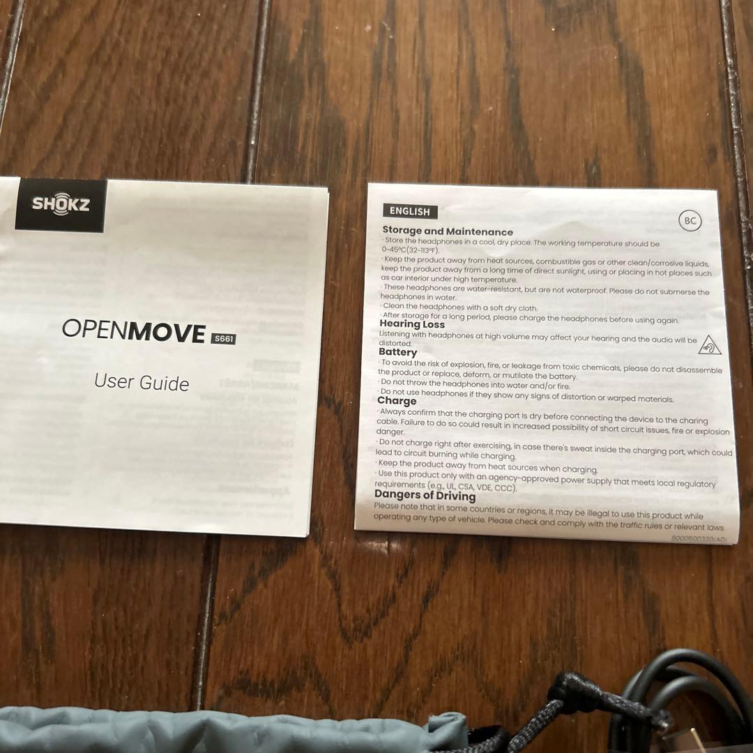 SHOKZ OPENMOVE骨伝導イヤホン グレー保証付き