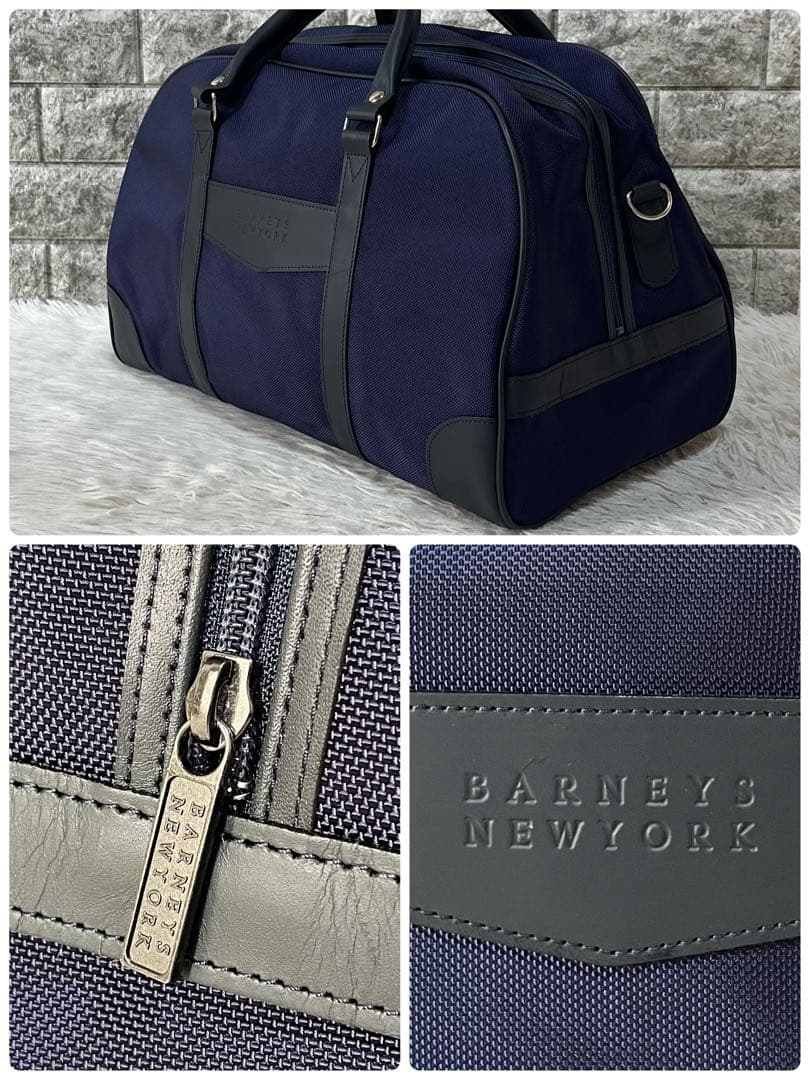【新品未使用】バーニーズニューヨーク　ナイロン　レザー　2way ボストンバッグ