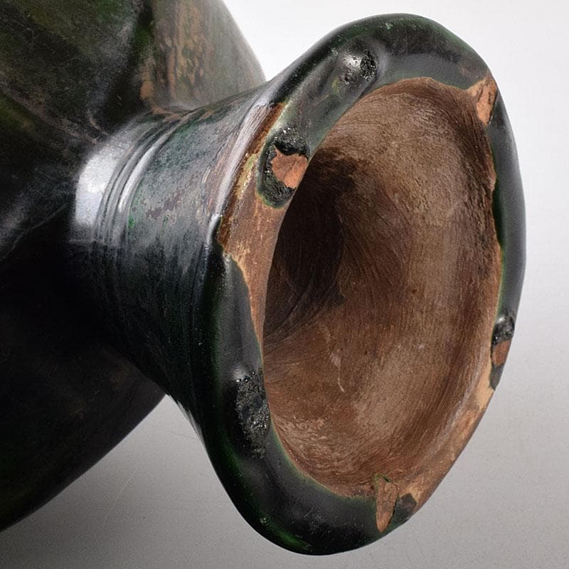 beach　刻花文　扁壷　花瓶　高さ約34cm　時代箱　V　R8628H