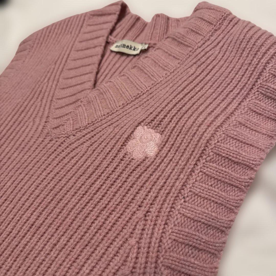 美品 22AW marimekko マリメッコ ピンク ニットベスト サイズM