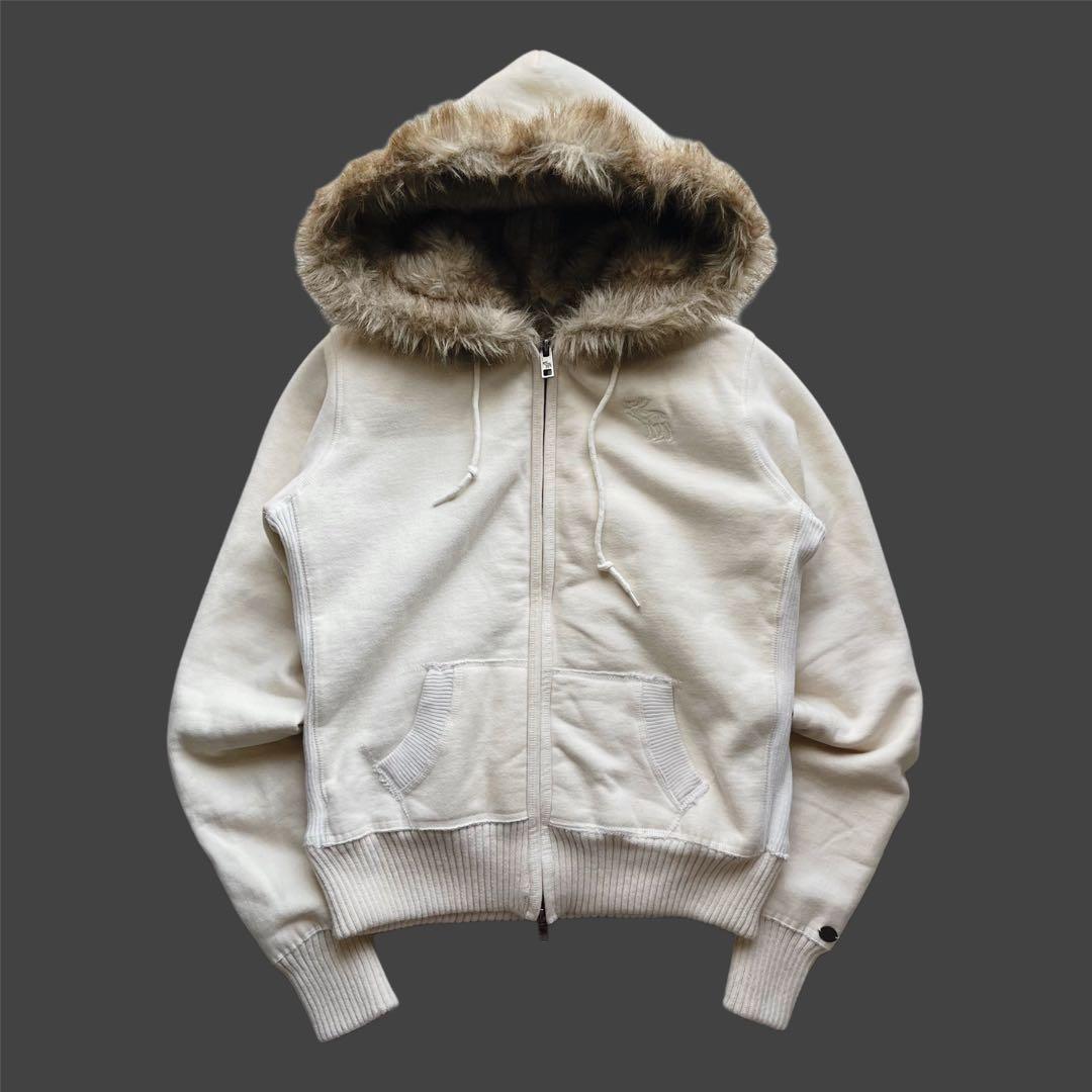 トップス 00s y2k archive \"A&F\" Fur zip hoodie