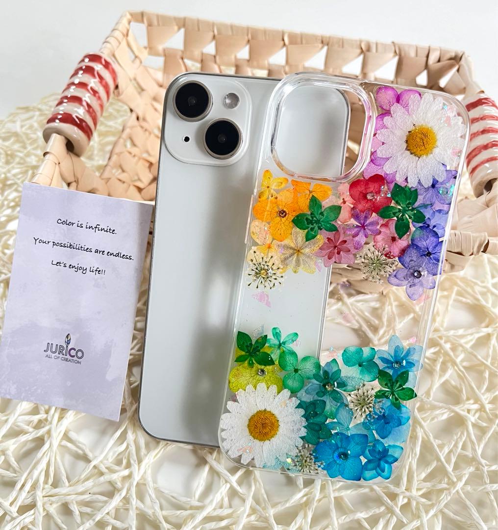 ハンドメイド押し花スマホケース　全機種対応