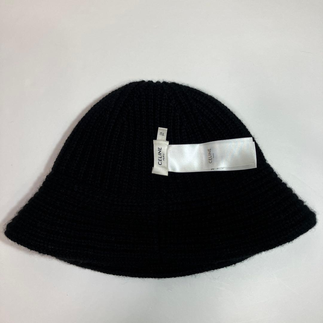 CELINE カシミヤ バケットハット ブラック　セリーヌ トリオンフ　男女兼用