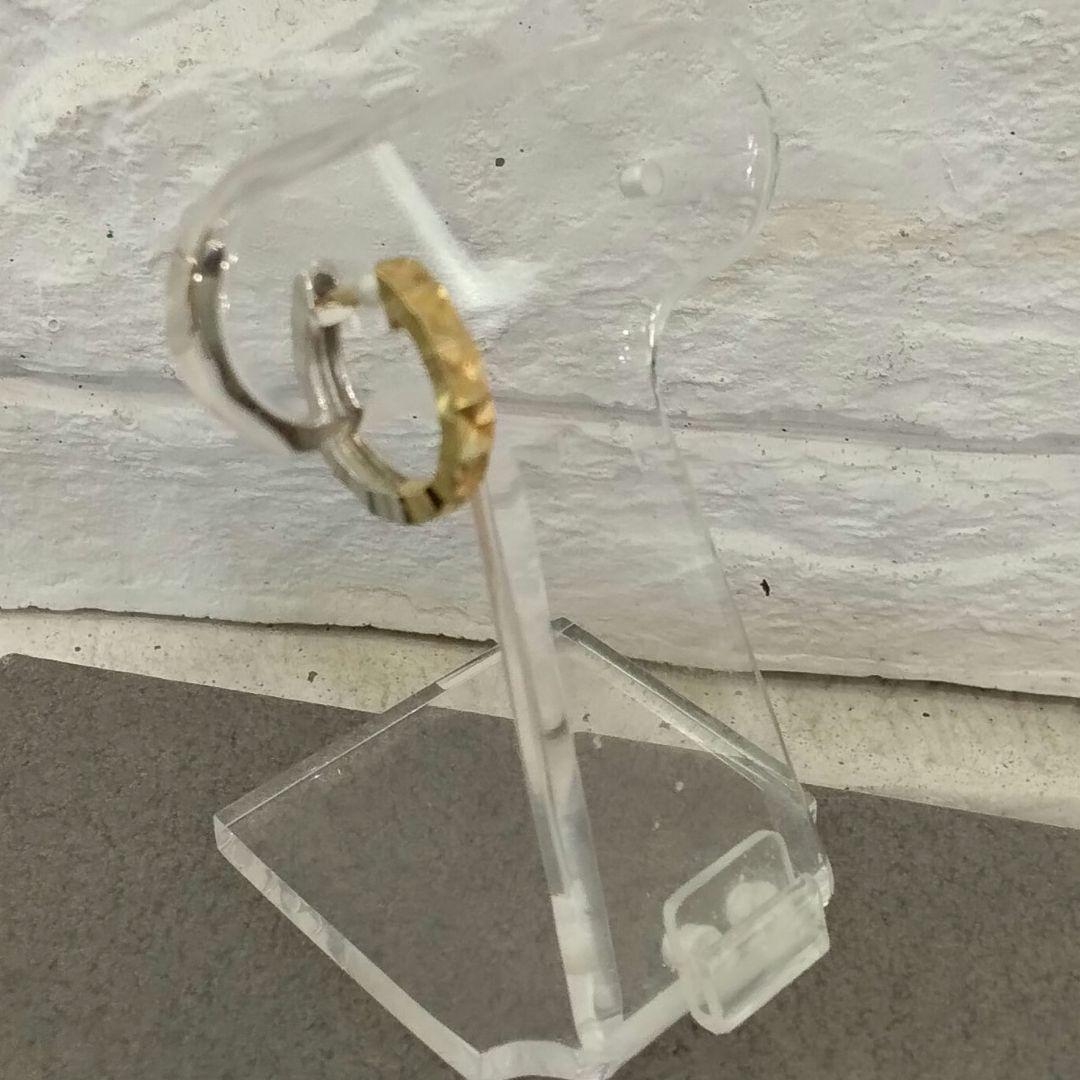 K18YG/WG地金ピアス　片耳用　　中古品