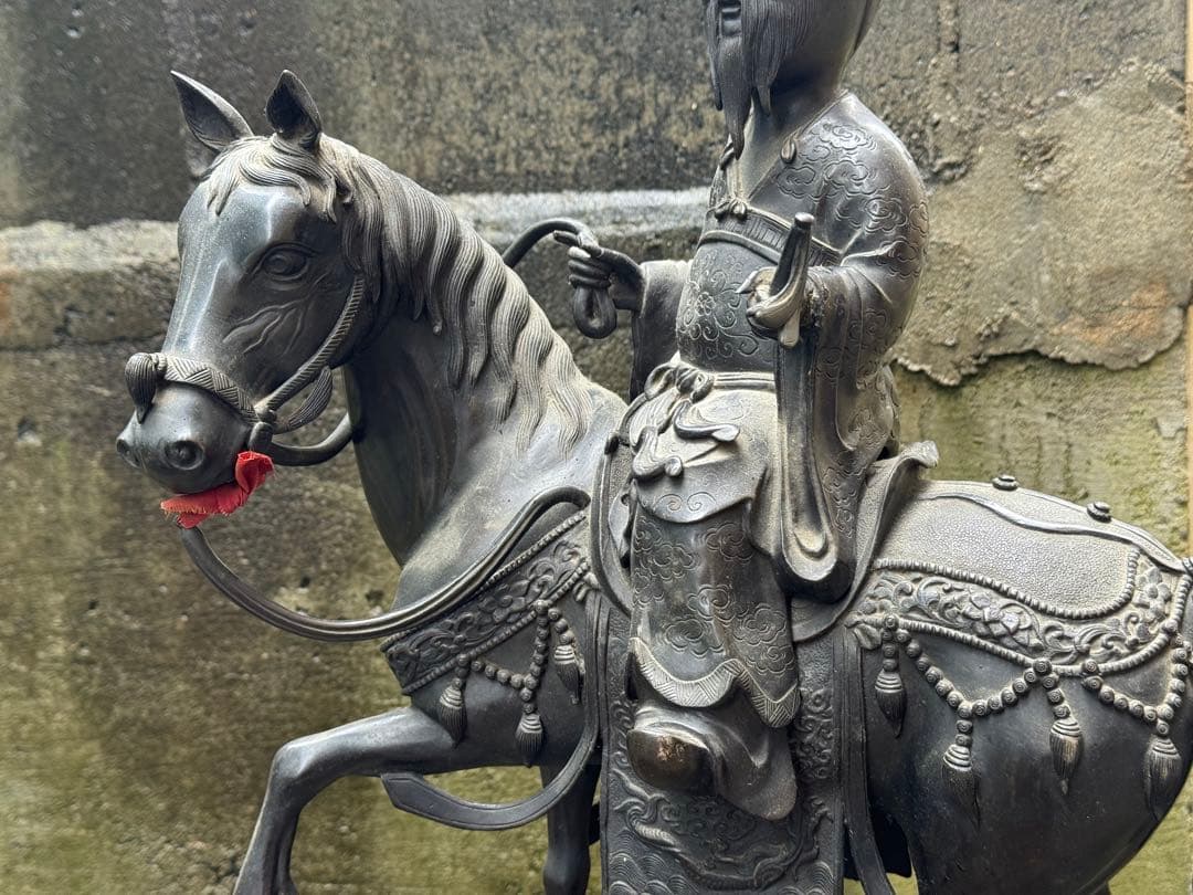 ‼️最後の値段‼️リサイクルFORT必見‼️4/14⑨‼️唐人乗り支那馬図‼️銅製香炉‼️