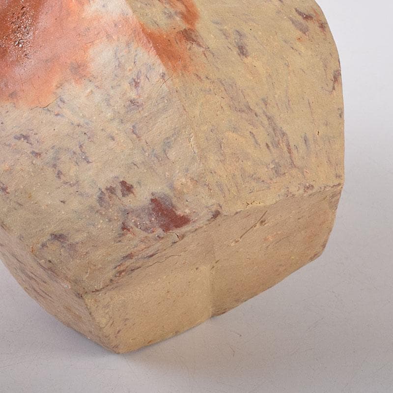 Toshi　備前焼　川端文男作　自然練込　徳利　共布　共箱　V　7597