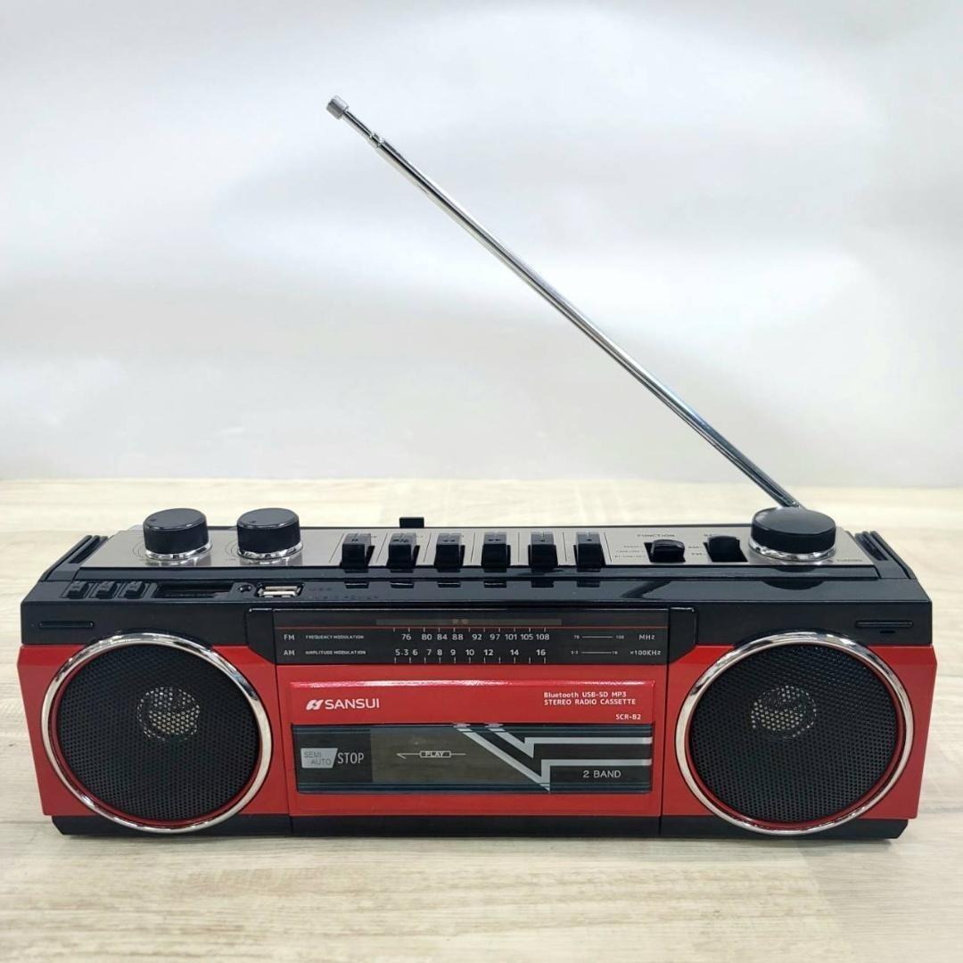 【良品】SANSUI Bluetooth搭載ラジカセ SCR-B2【RD】