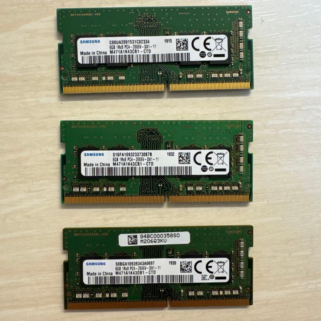 メモリー Samsung 8GB 1Rx8 DDR4 PC4-2666V-SA1-11