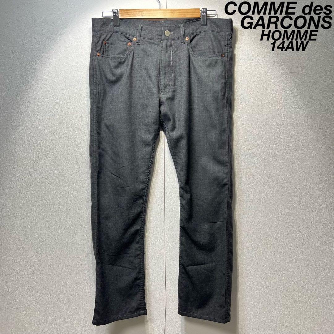 希少 14年製 コムデギャルソンオム 上質 ウール デザイン 縮絨パンツ M