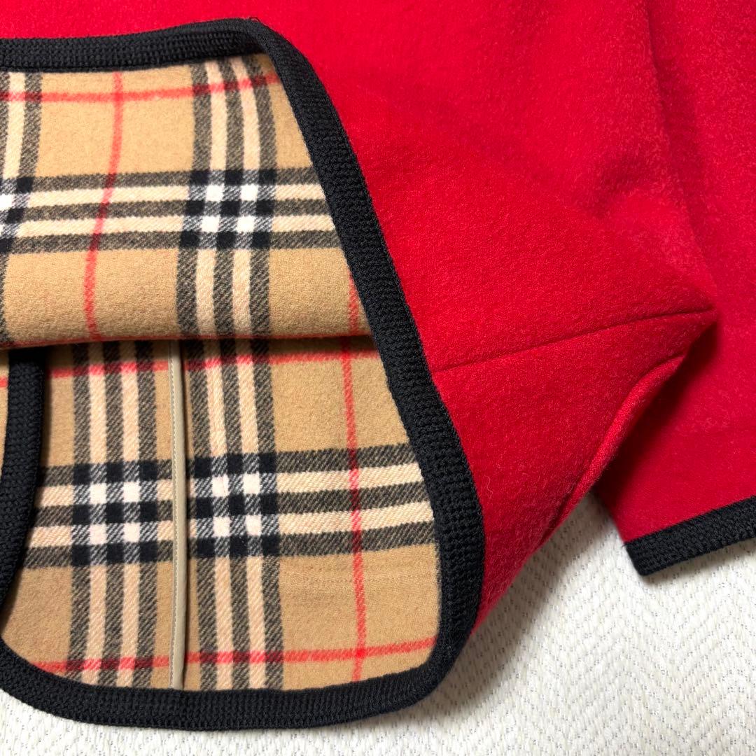 専用　BURBERRY バーバリー カシミヤ ウール ノバチェック コート 赤