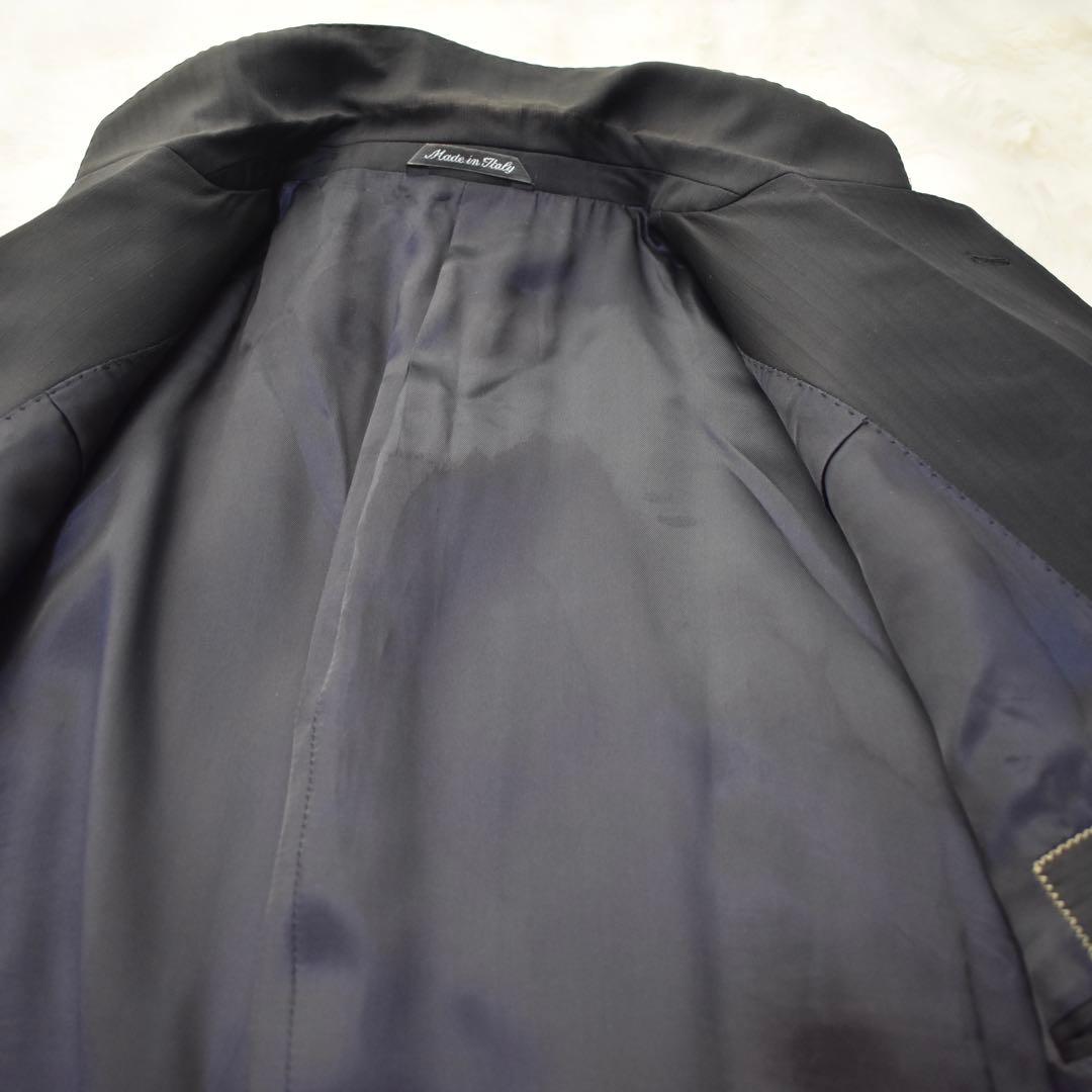 ラルディーニ　テーラードジャケット ストライプ　イタリア製　ブラック