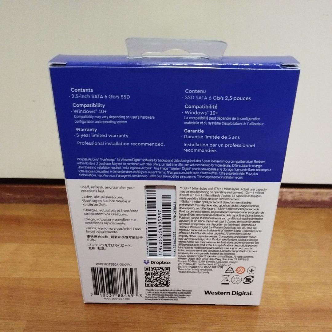 新品 WD WDS100T3B0A SA510 SATA SSD 1TB
