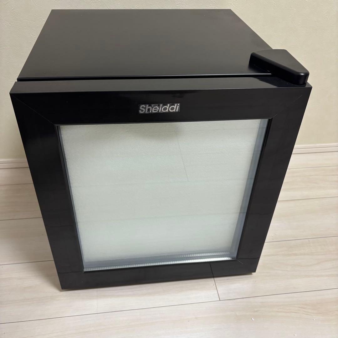 Shelddi ミニ冷凍庫 35L 小型 家庭用 透明ガラスドア お洒落 静音
