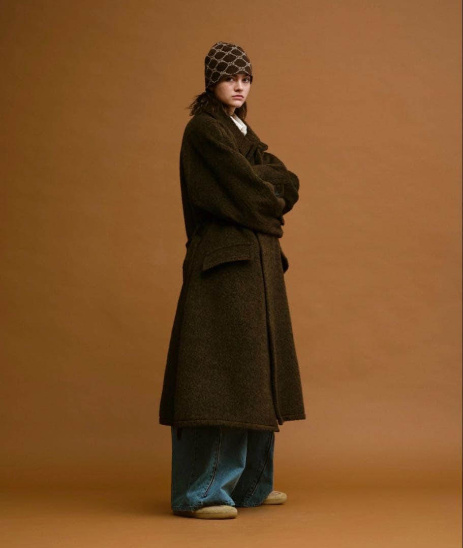 ウールブレンドシャギーコートsoerte