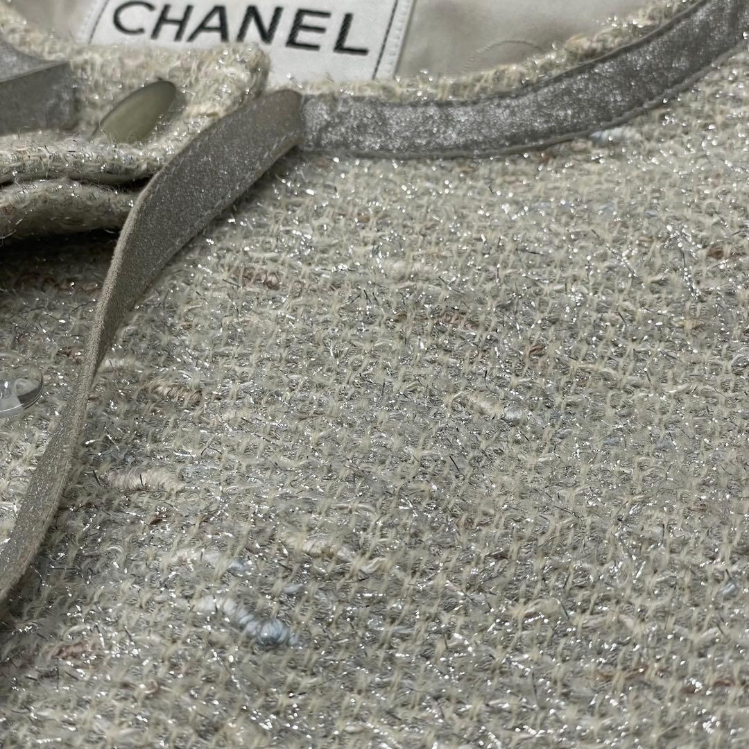 希少モデル✨CHANEL ツイード　ジャケット　グレー　リボン