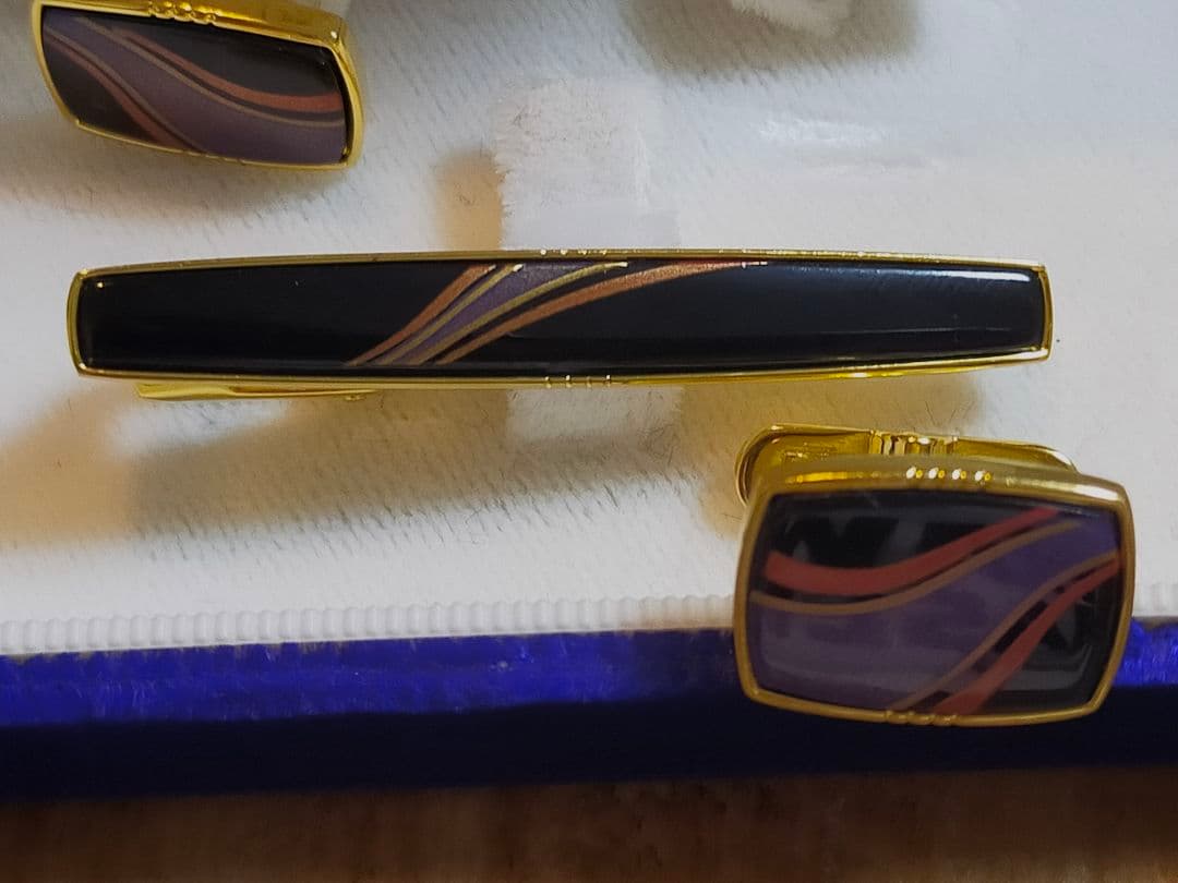 パイロット　漆　蒔絵　 カフスボタンとネクタイピンセット