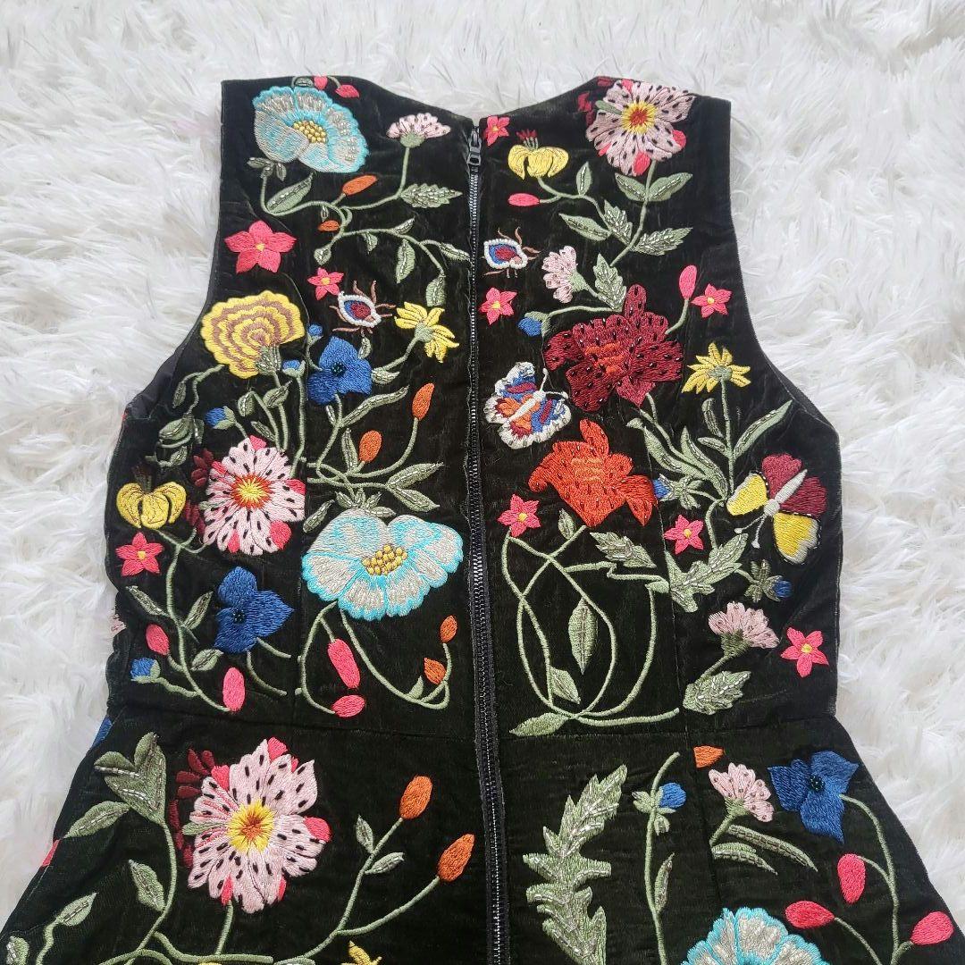 alice+olivia　アリスオリビア　花柄刺繍ワンピース　ミニドレス　xs