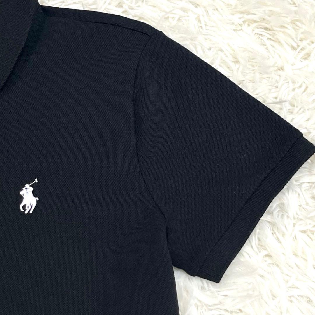 『極美品』ラルフローレン 現行QRタグスリムフィットストレッチポロシャツブラック