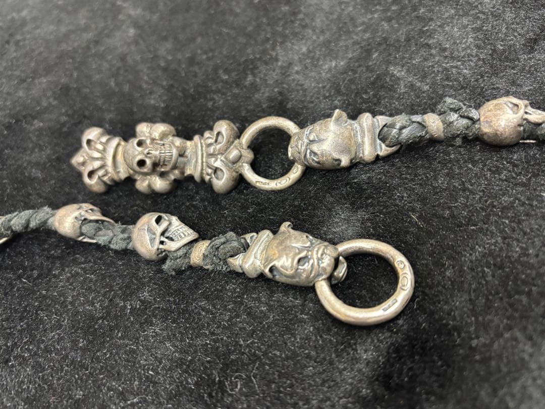 ガボールタイプ、レザー&スカルウォレットチェーン