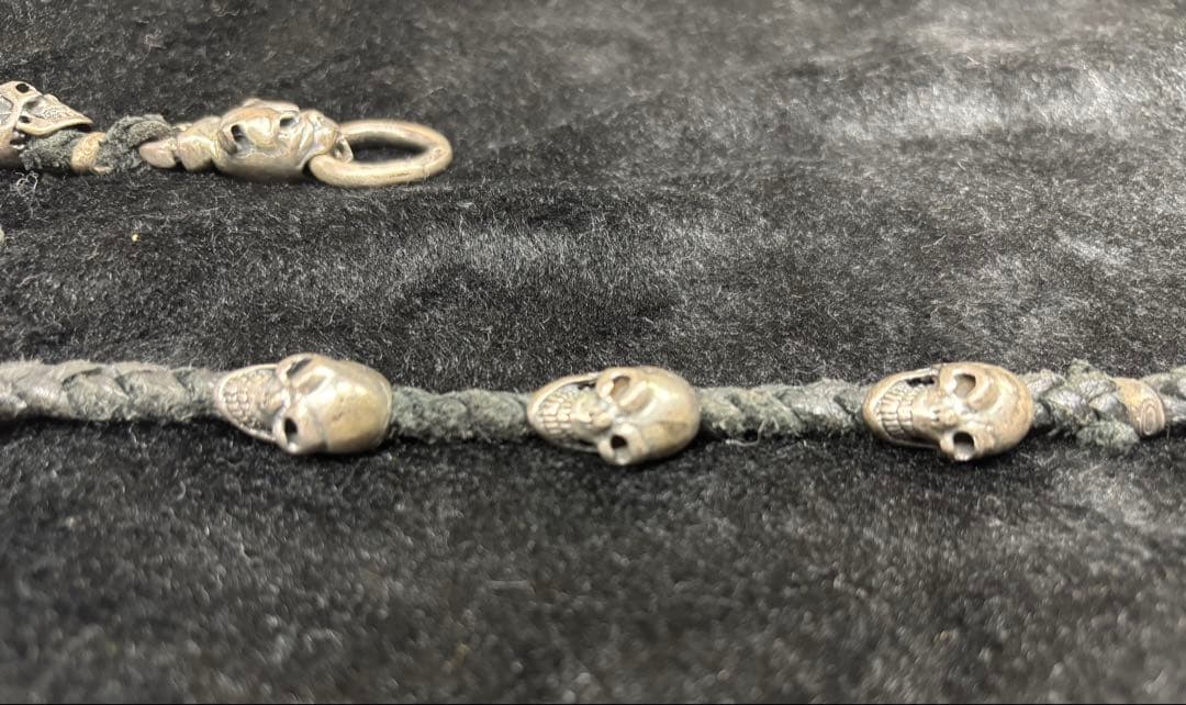 ガボールタイプ、レザー&スカルウォレットチェーン