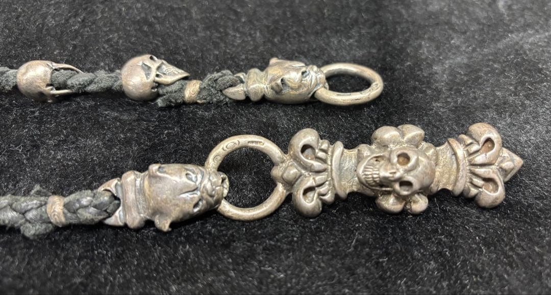 ガボールタイプ、レザー&スカルウォレットチェーン