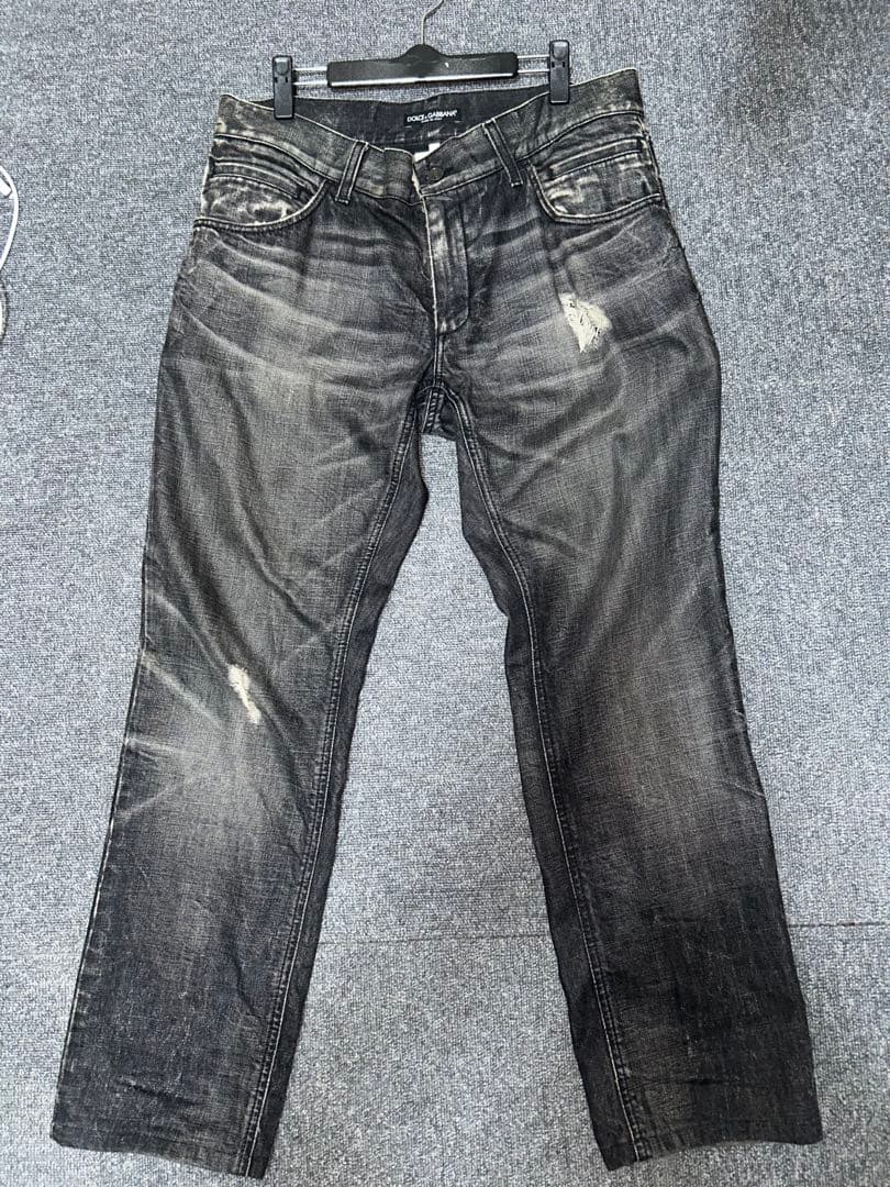 DOLCE&GABBANA ダメージ加工ストレートジーンズ