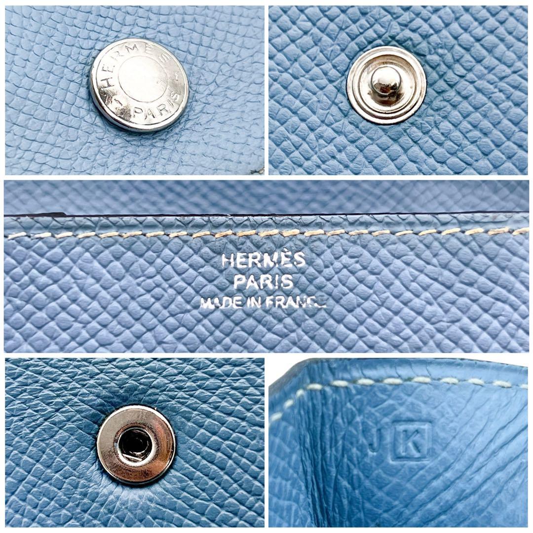 【美品】エルメス　ヴォーエプソン　ワンキャトル　小銭入れ　ブルージーン　622
