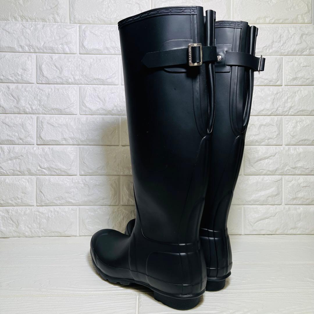 【極美品】HUNTER レインロングブーツ ブラック UK6 25cm 長靴