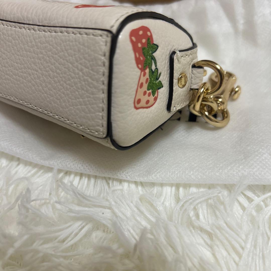 未使用級 コーチ ミニ バッグチャーム 小物入れ ローアン　ストロベリー